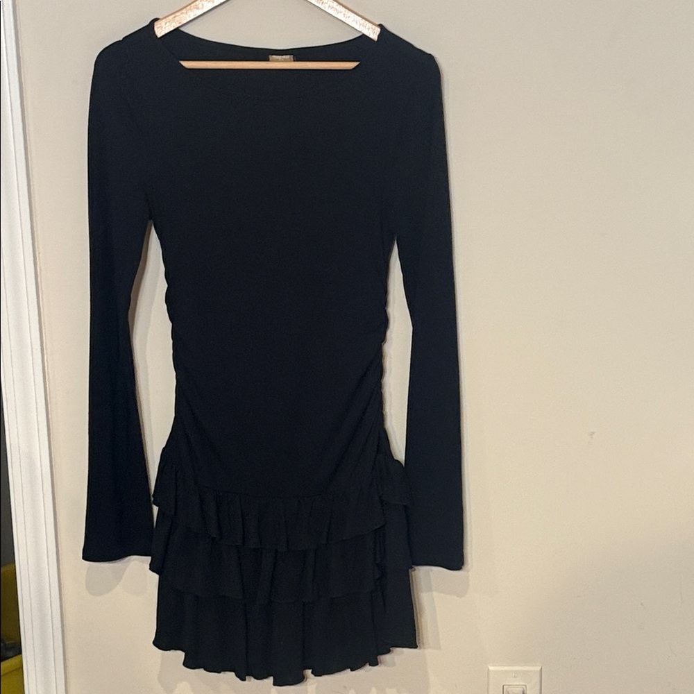 Free People Freeest Good Feels Ruffle Long-Sleeve Mini Dress $70 Still online - Picture 4 of 10